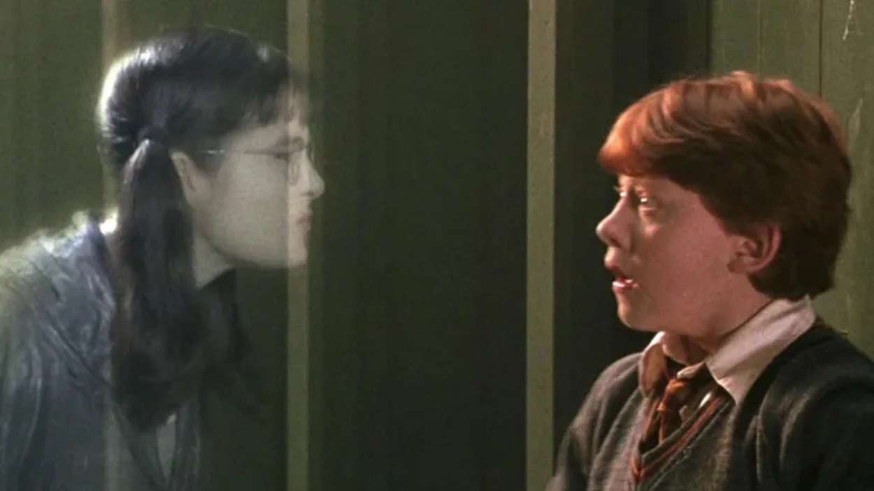 Rupert Grint y Shirley Henderson en 'Harry Potter y la cámara secreta'