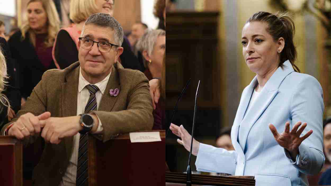 Patxi López, portavoz del PSOE, y Esther Muñoz, portavoz del PP.