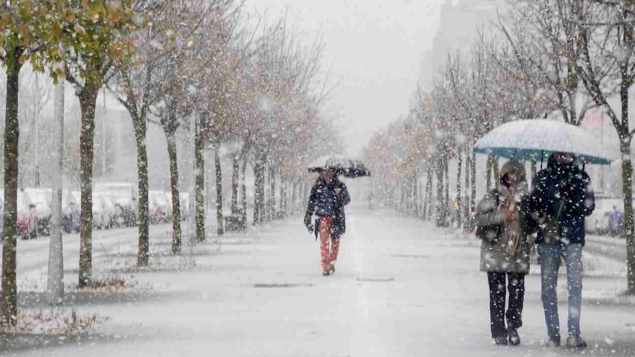 Nevada en Vitoria (País Vasco), el pasado 21 de noviembre. Europa Press
