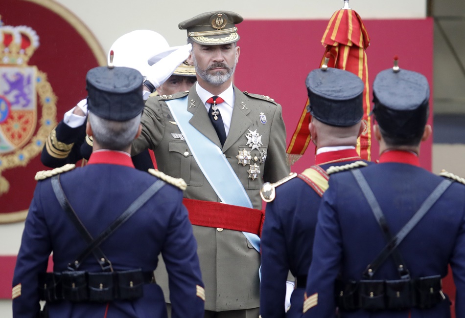 El rey Felipe VI en el desfile del 12 de octubre del año 2017.