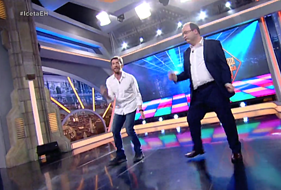 Momento del baile de Miquel Iceta en El Hormiguero. 