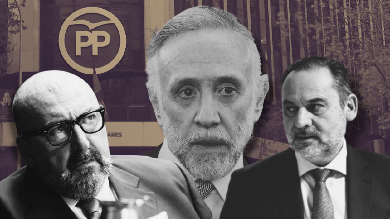 El exministro José Luis Ábalos (derecha), su exasesor Koldo García y el director de OkDiario, Eduardo Inda. Elaboración propia.