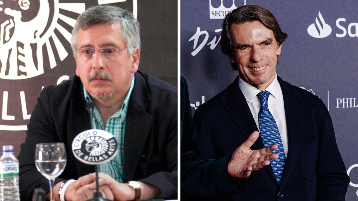 Gorka Landaburu, periodista y víctima de ETA, y José María Aznar. Elaboración propia.