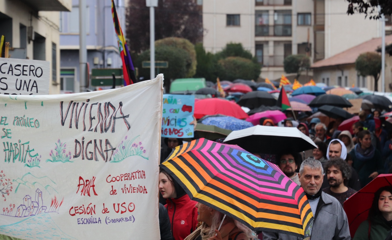 Manifestación en Jaca del Movimiento por la Dignidad de la Montaña. (Foto: Movimiento por la Dignidad de la Montaña)