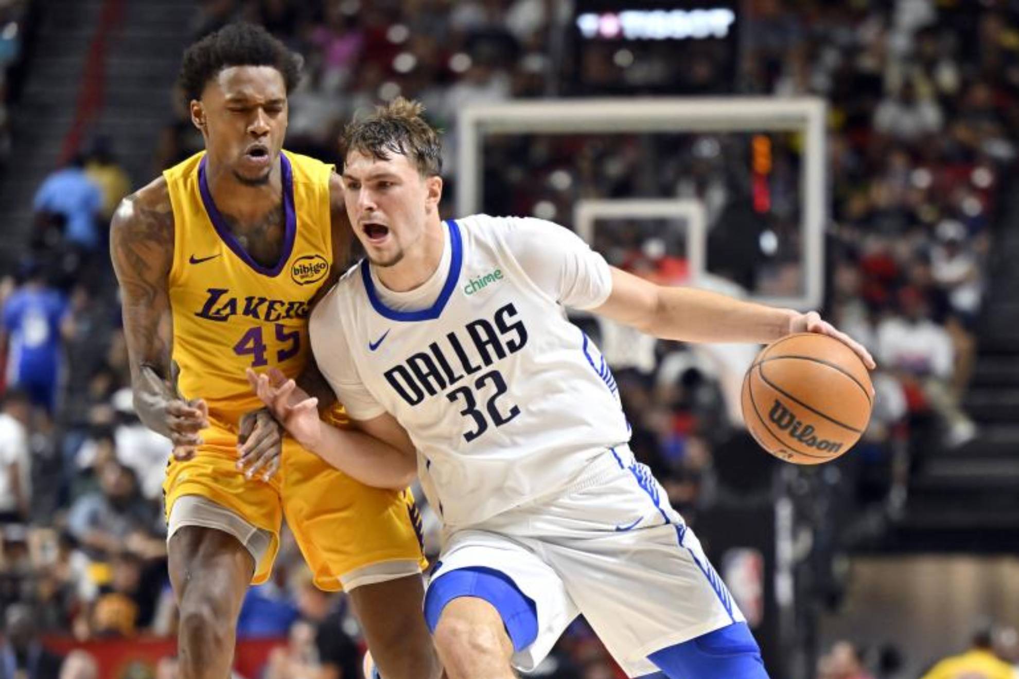 Cooper Flagg durante un partido de la Summer League| X