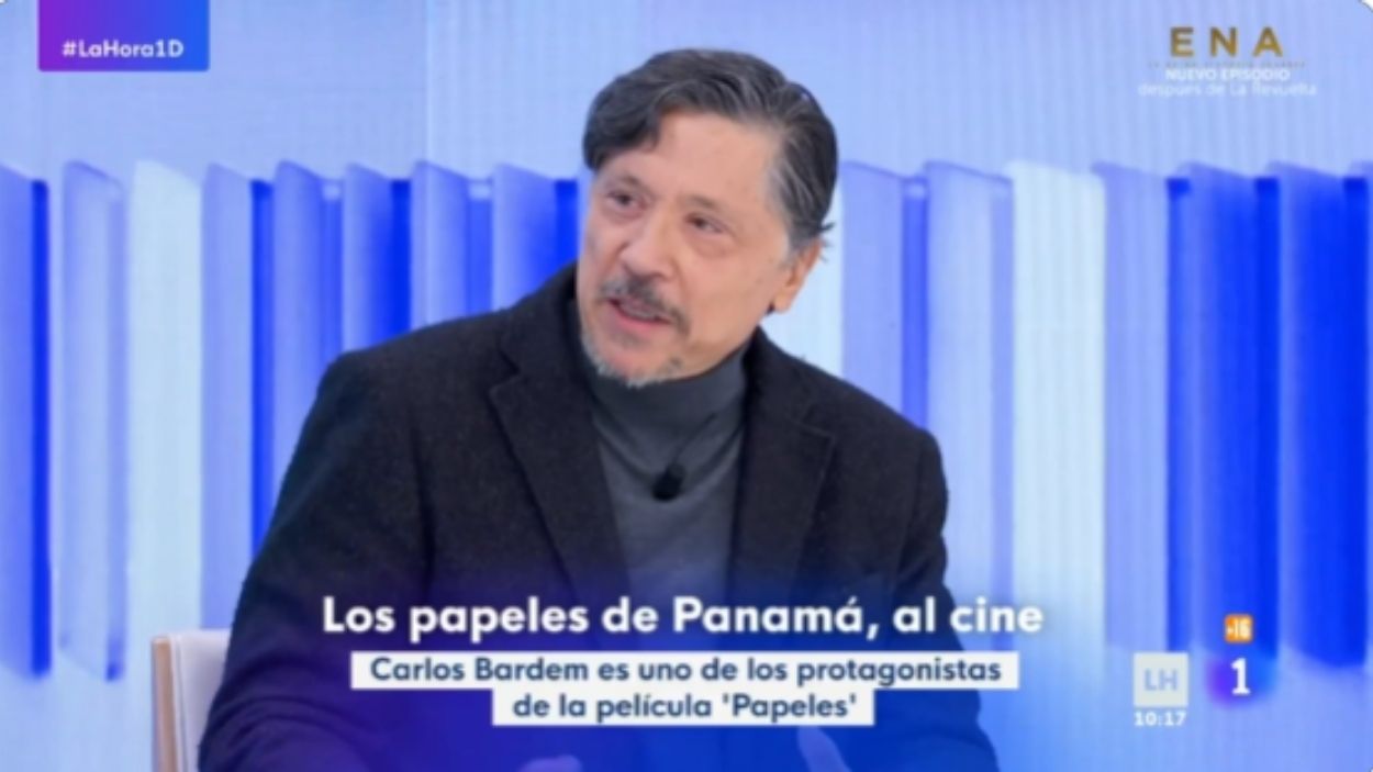 Carlos Bardem en 'La hora de la 1'. RTVE.