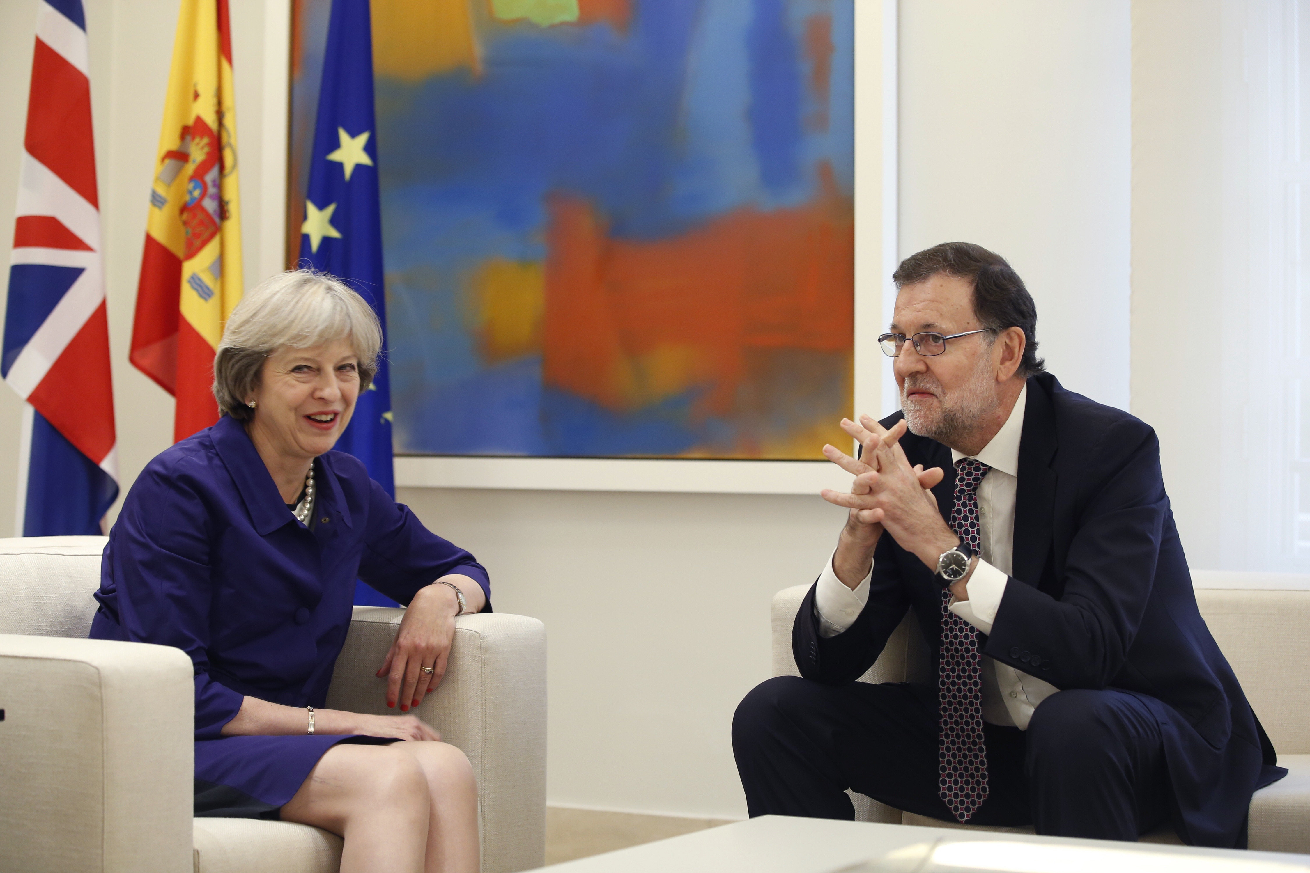 Theresa May y Rajoy en La Moncloa