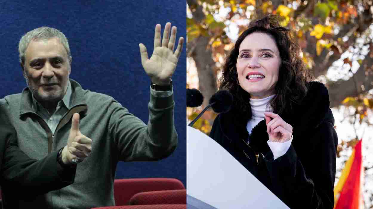 La presidenta de la Comunidad de Madrid, Isabel Díaz Ayuso, y el actor Joaquin Kremel