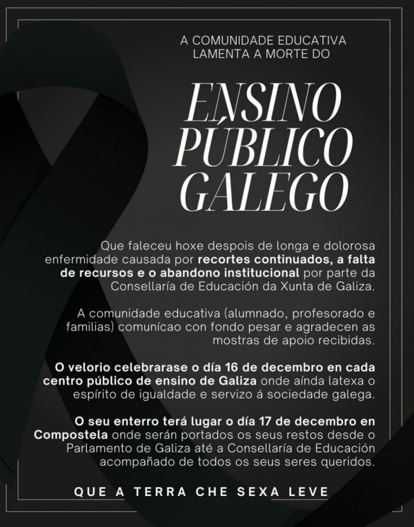 Esquela de la Enseñanza Pública en Galicia Esquela de la Enseñanza Pública en Galicia