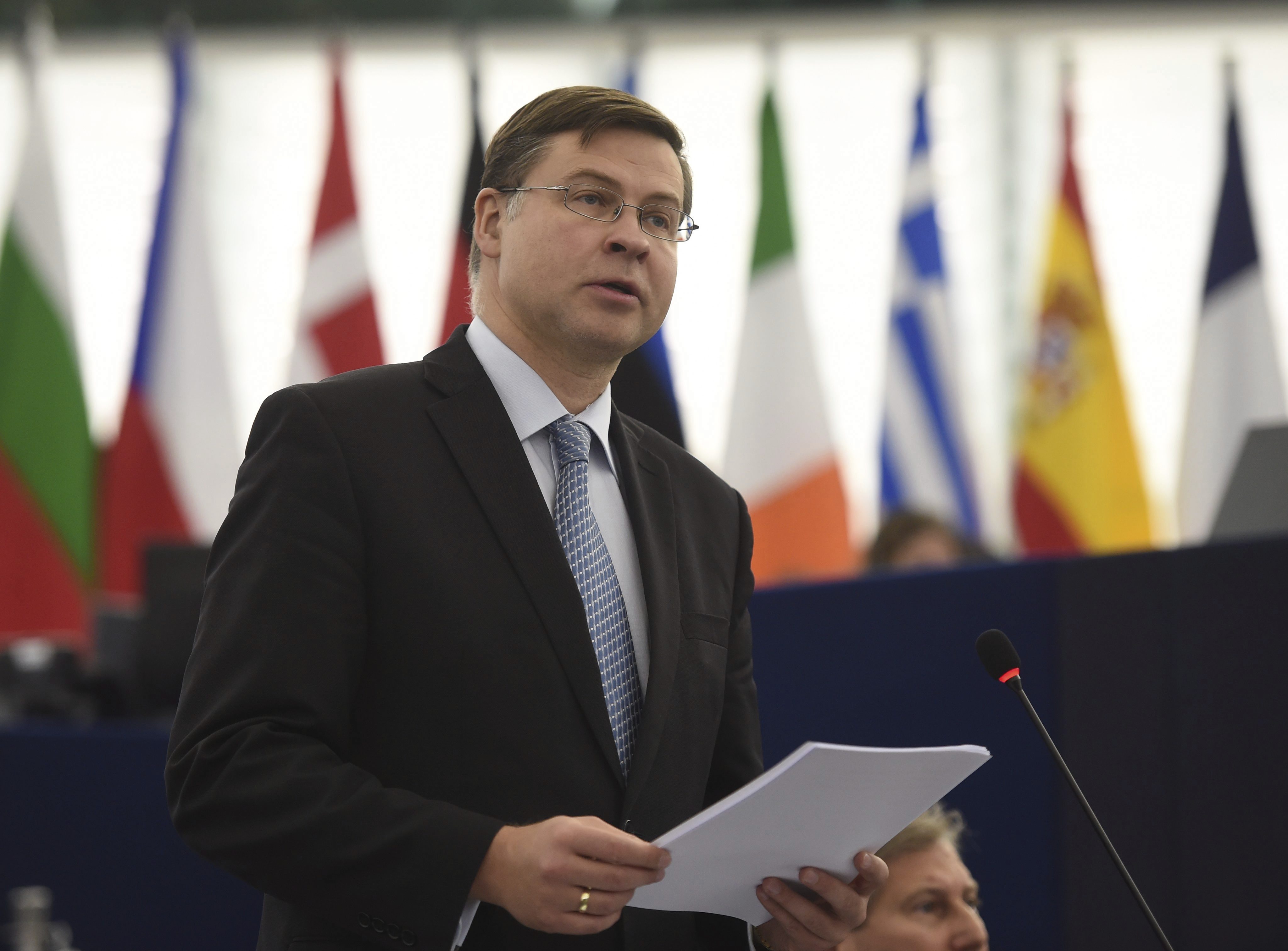 El vicepresidente de la Comisión Europea para el euro, Valdis Dombrovskis