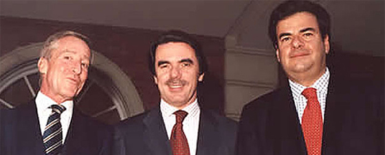Antonio Cámara con su protector, José María Aznar y Alfonso Bosch, imputado en la Gürtel. Foto de Bosch