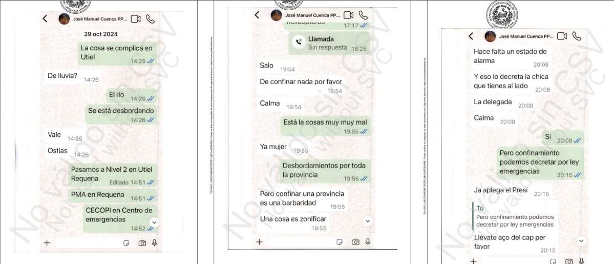 Las órdenes de la mano derecha de Mazón a Salomé Pradas: "Nada de confinar. Quítatelo de la cabeza. Tranquila, che"