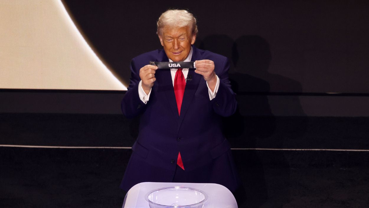 El presidente de Estados Unidos, Donald Trump, durante el sorteo del Mundial 2026. EP