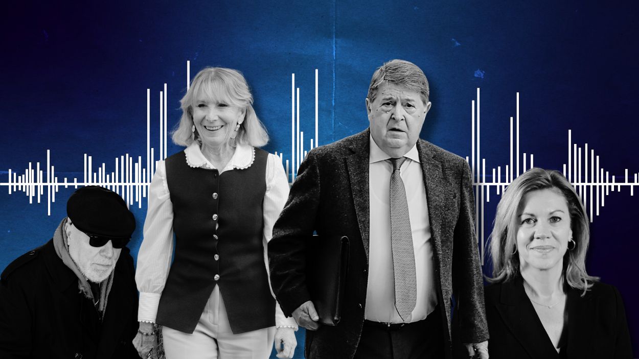 Ilustración de José Manuel Villarejo, Esperanza Aguirre, Eduardo Zaplana y María Dolores de Cospedal. Elaboración propia