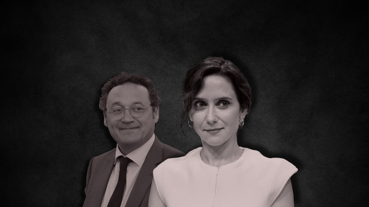 Fotomontaje del ex fiscal general del Estado, Álvaro García Ortiz, y la presidenta de la Comunidad de Madrid, Isabel Díaz Ayuso. Elaboración propia.