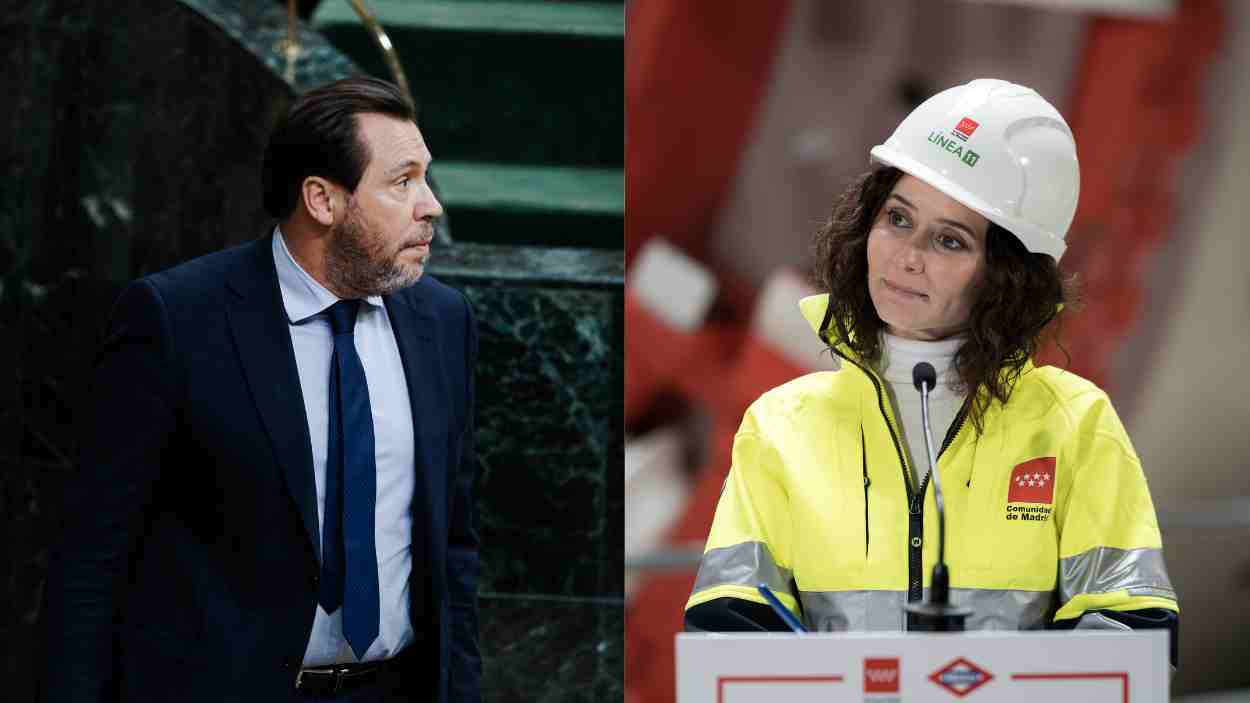 El ministro de Transportes y Movilidad Sostenible, Óscar Puente, y la presienta de la Comunidad de Madrid, Isabel Díaz Ayuso