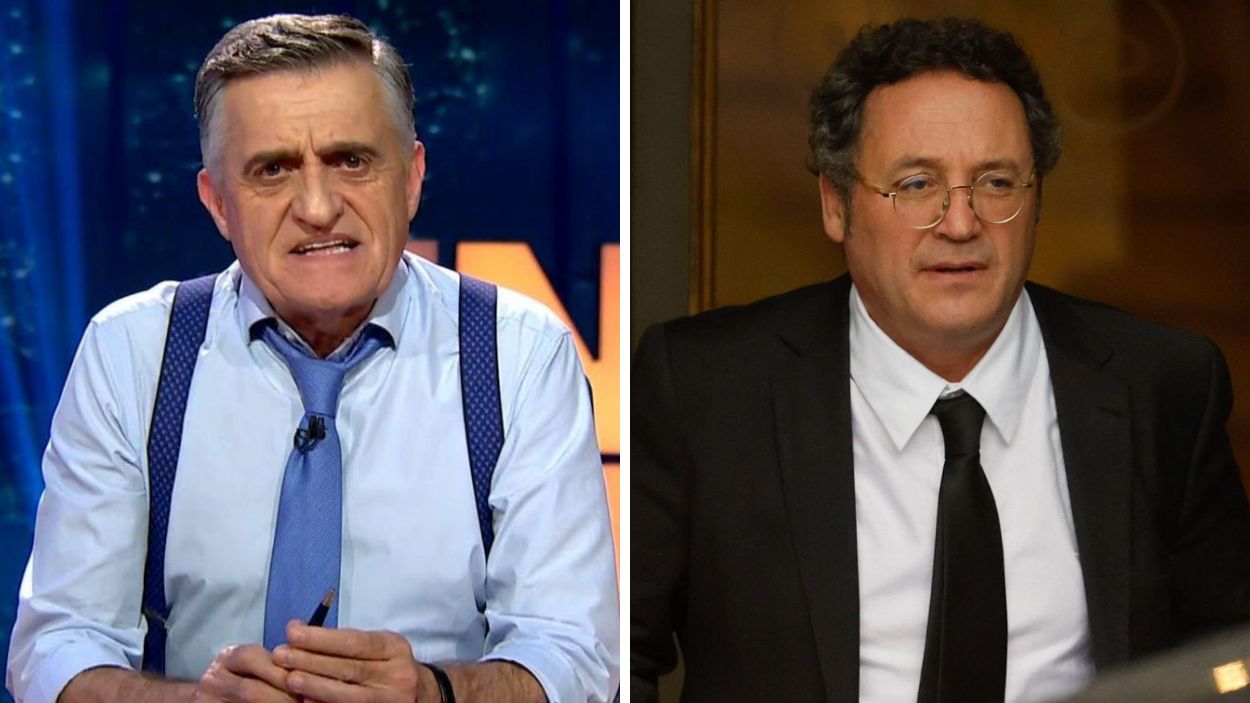 Fotomontaje del presentador de televisión El Gran Wyoming y el exfiscal general del Estado, Álvaro García Ortiz. Elaboración propia.