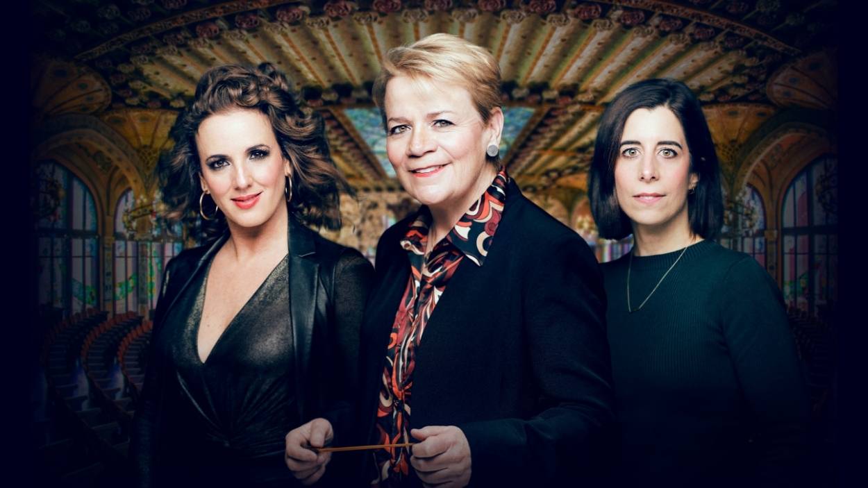 Olivia Pérez-Collellmir, Marin Alsop y Anna Gual.