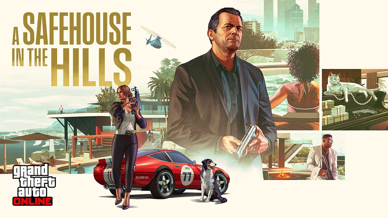 Arte de la expansión A Safehouse in the Hills de GTA Online