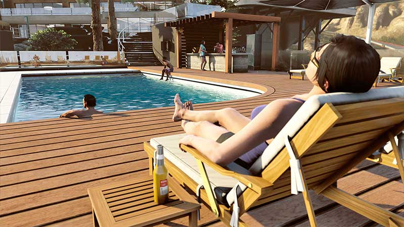 Piscina privada en A Safehouse in the Hills de GTA Online Piscina privada en A Safehouse in the Hills de GTA Online