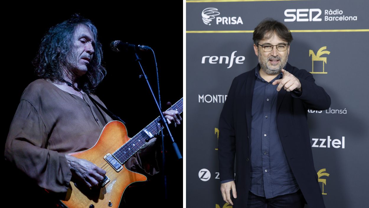 El cantante Roberto Iniesta y el presentador Jordi Évole. EP.