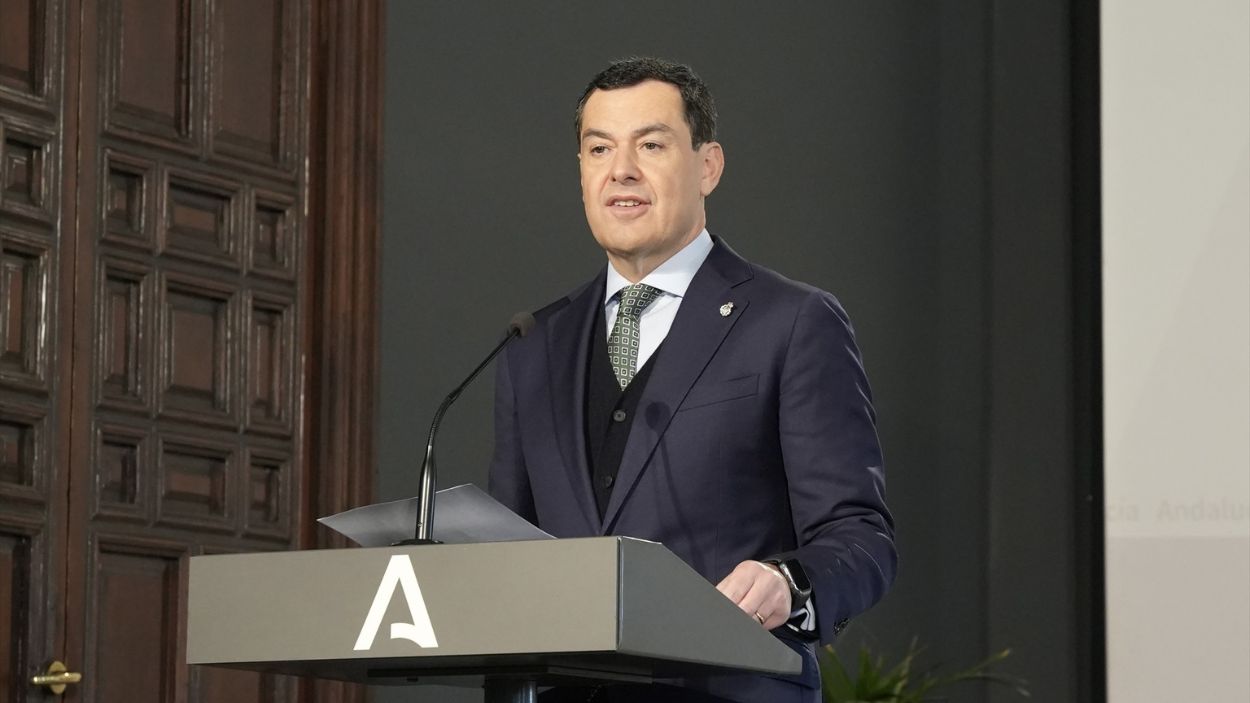 Presidente de la Junta de Andalucía, Juan Manuel Moreno Bonilla / EPandalucia juanma moreno interviene presidir acto firma