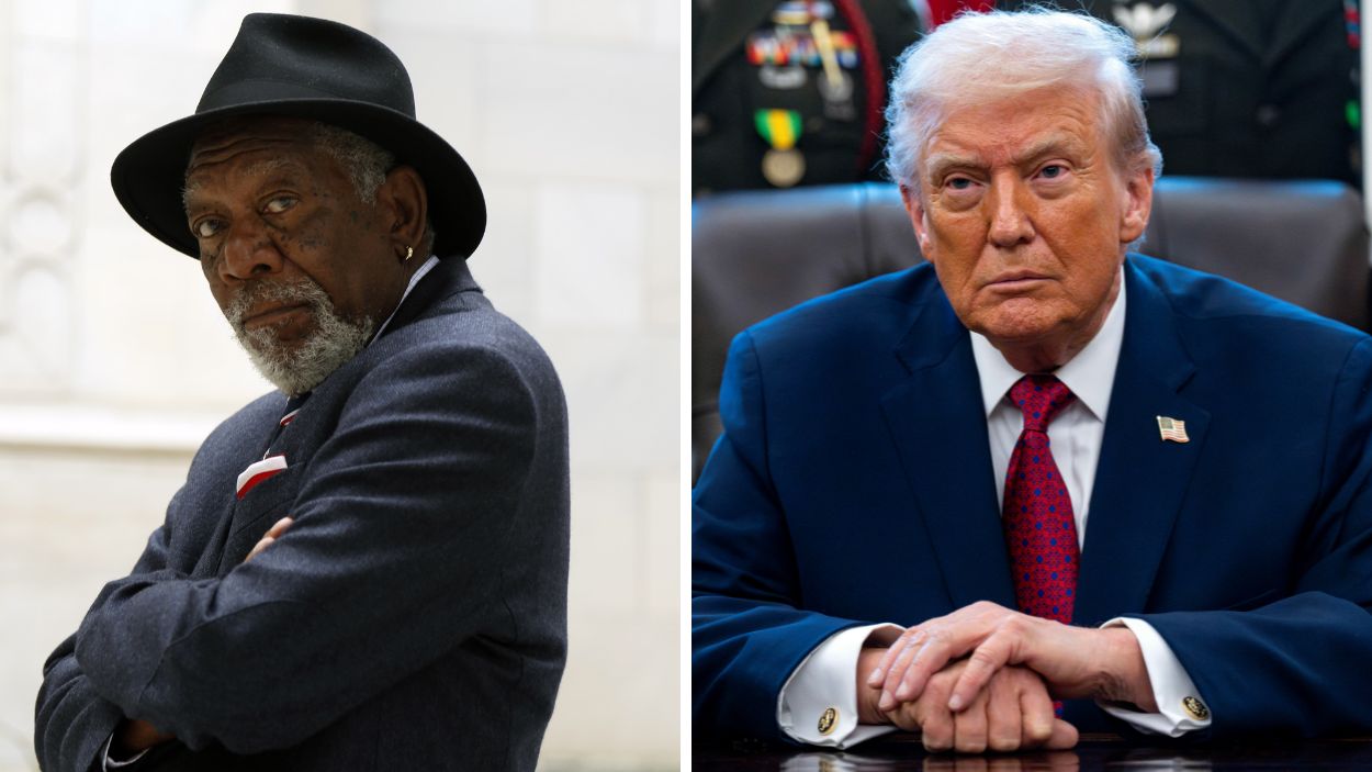 Morgan Freeman y Donald Trump.