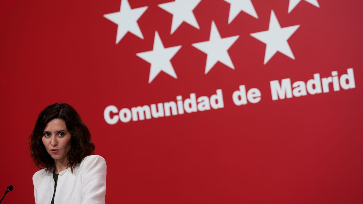 La presidenta de la Comunidad de Madrid, Isabel Díaz Ayuso, en el balance del año político de su Gobierno a 17 de diciembre de 2025. Imagen: Comunidad de Madrid.
