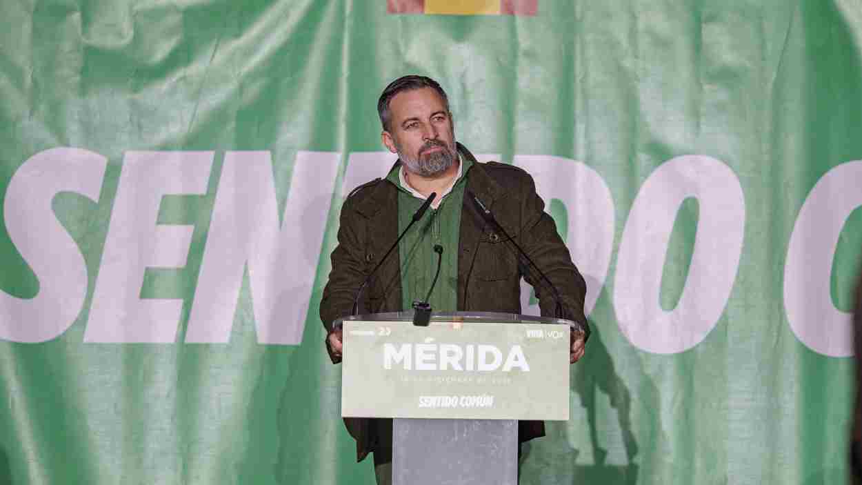 El presidente de VOX, Santiago Abascal, participa en un acto electoral. Europa Press
