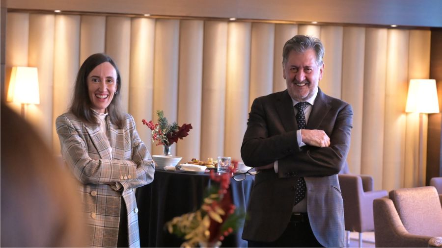 El presidente de Grupo Hotusa, Amancio López Seijas, y la directora de Expansión del grupo, Clara López