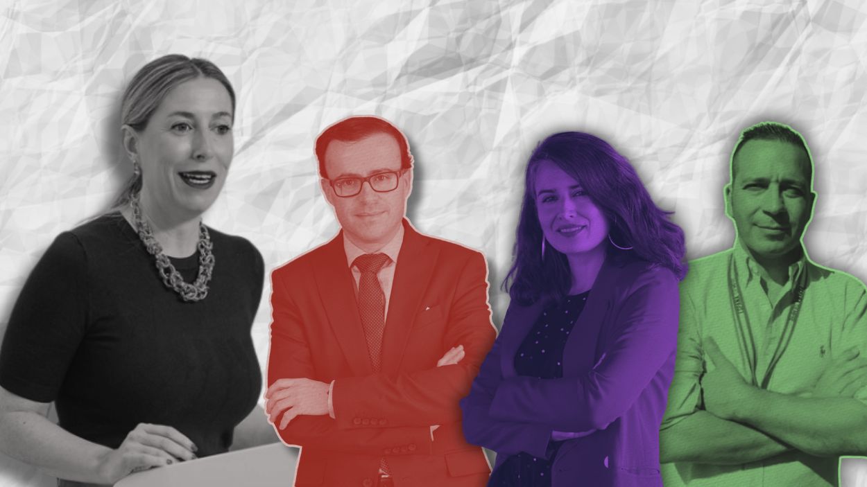 Fotomontaje de los candidatos a la Presidencia de la Junta de Extremadura. Elaboración propia.