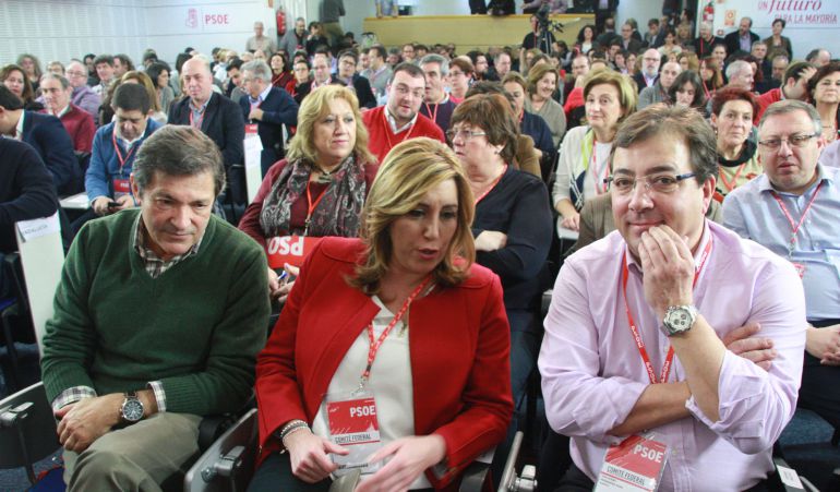 Javier Fernández, Susana Díaz, y el extremeño, Guillermo Fernández Vara.