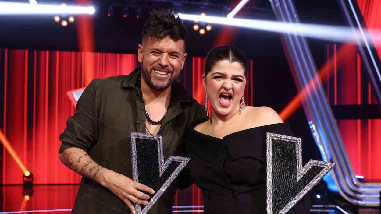 Pablo López y Antía Pinal en la final de ‘La Voz 12’. Atresmedia