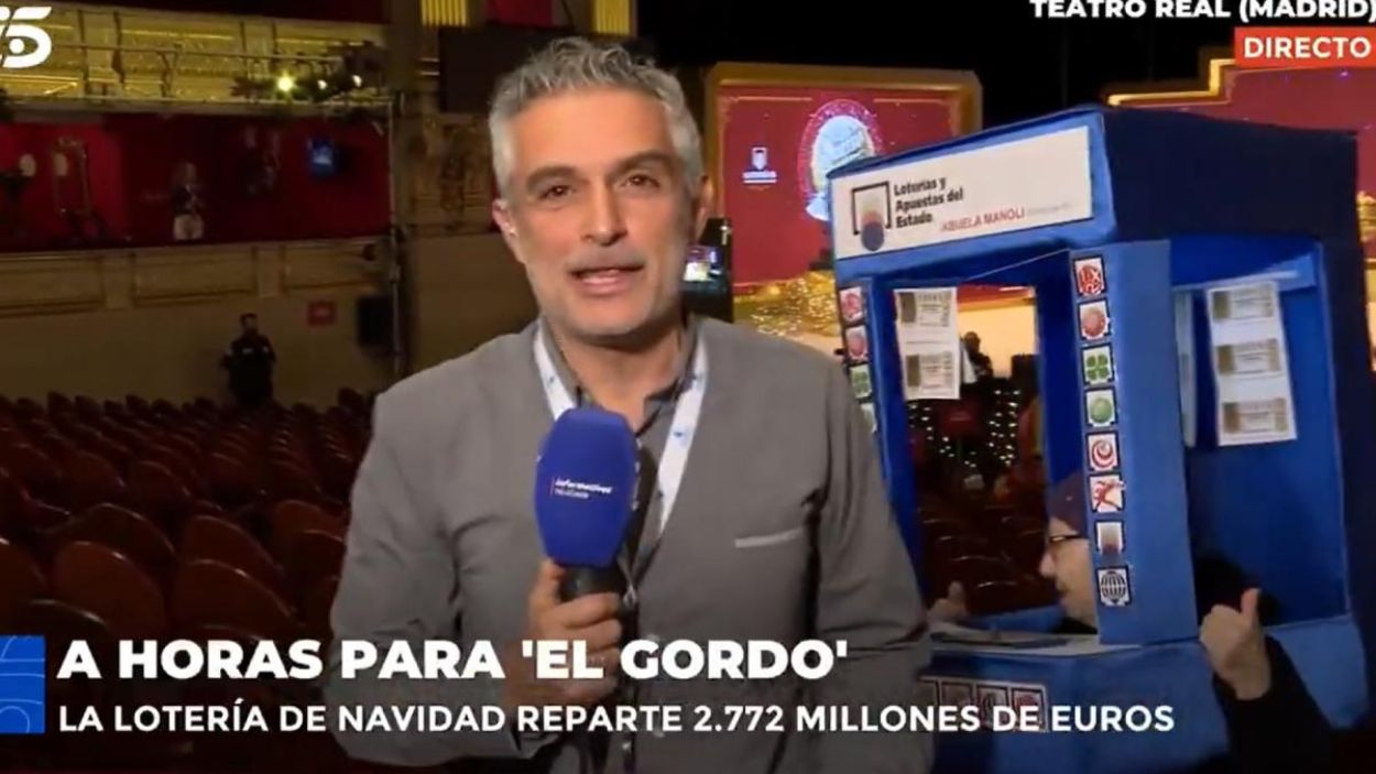 Retransmisión Lotería de Navidad en 'Informativos Telecinco'. Mediaset