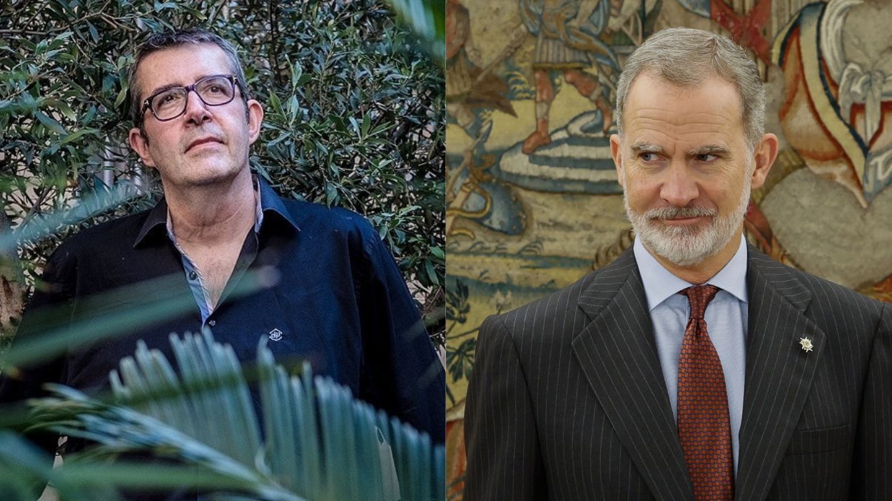 El escritor Max Pradera y el rey Felipe VI. 