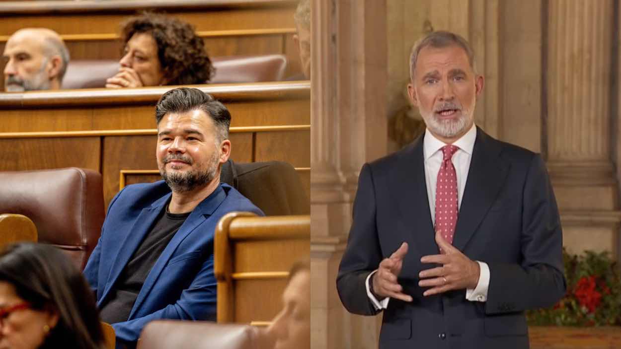 Gabriel Rufián y el rey Felipe VI. EP