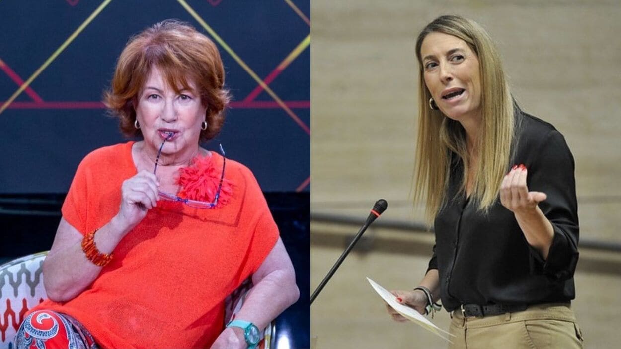 Rosa Villacastín y la presidenta de la Junta de Extremadura, María Guardiola.