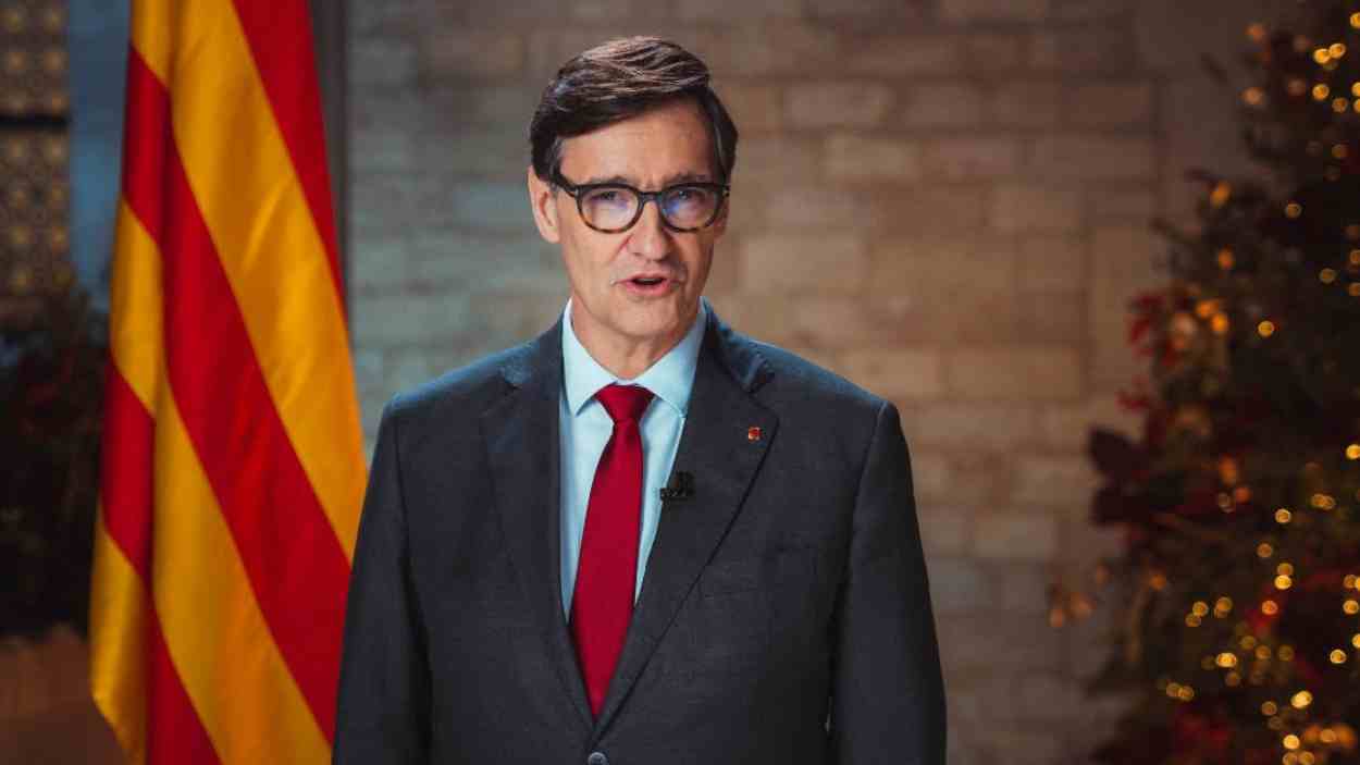 Salvador Illa pronuncia su mensaje de Navidad. EP