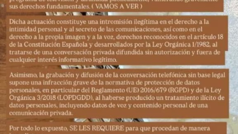 Comunicado oficial publicado en las historias de Gloria Camila en Instagram 