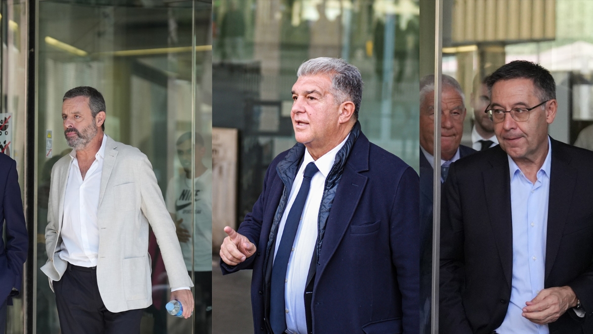 Los tres presidentes del FC Barcelona tras declarar ante el juez| EP