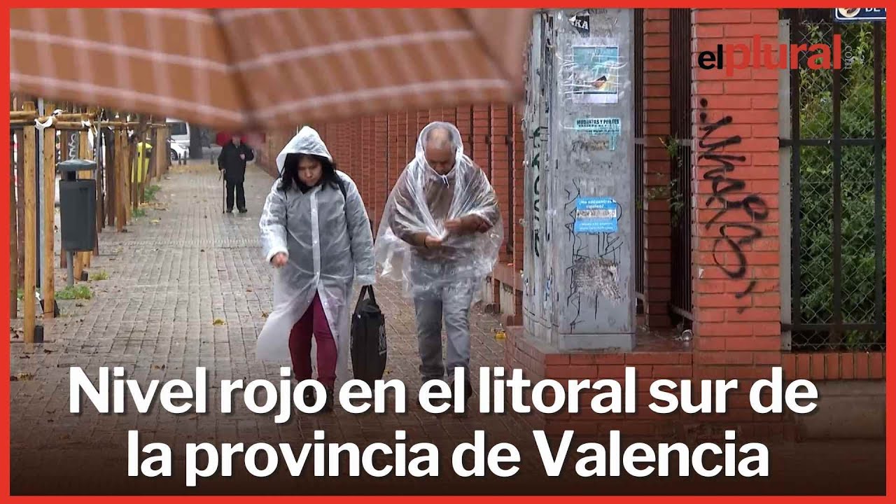 Sube a nivel rojo la alerta por lluvia en el litoral sur de la provincia de Valencia Sube a nivel rojo la alerta por lluvia en el litoral sur de la provincia de Valencia
