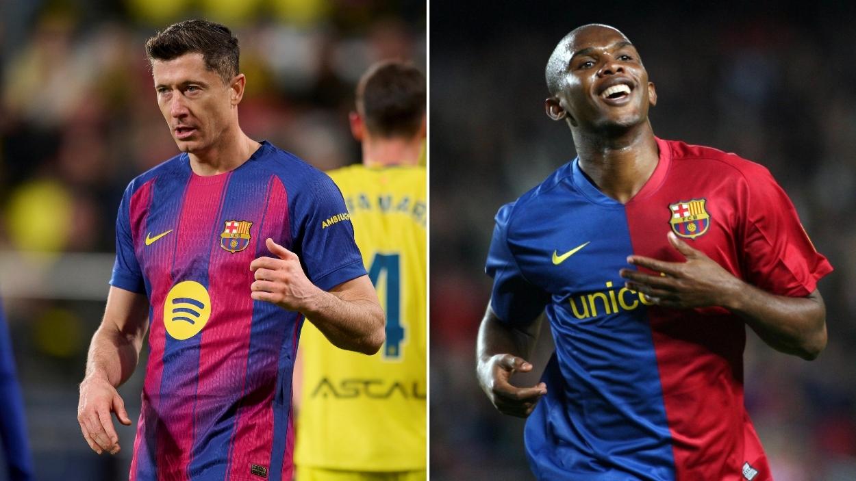Mientras Robert Lewandowski gana 20,83 millones de euros en el FC Barcelona en 2025, Samuel Eto'o cobraba esto en su mejor momento. EP | FC Barcelona