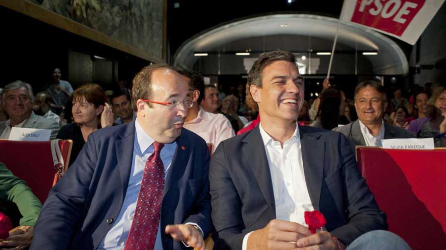 Imagen de archivo de Pedro Sánchez y Miquel Iceta en un mitin.