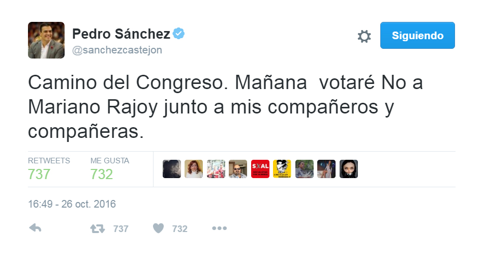 Tuit Pedro Sánchez Tuit Pedro Sánchez