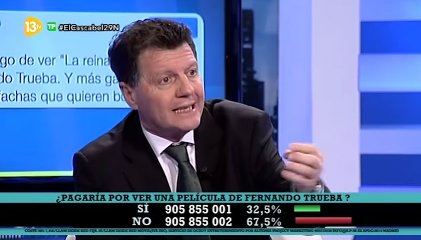 Alfonso Rojo, durante una intervención en 13TV, en el programa El Cascabel