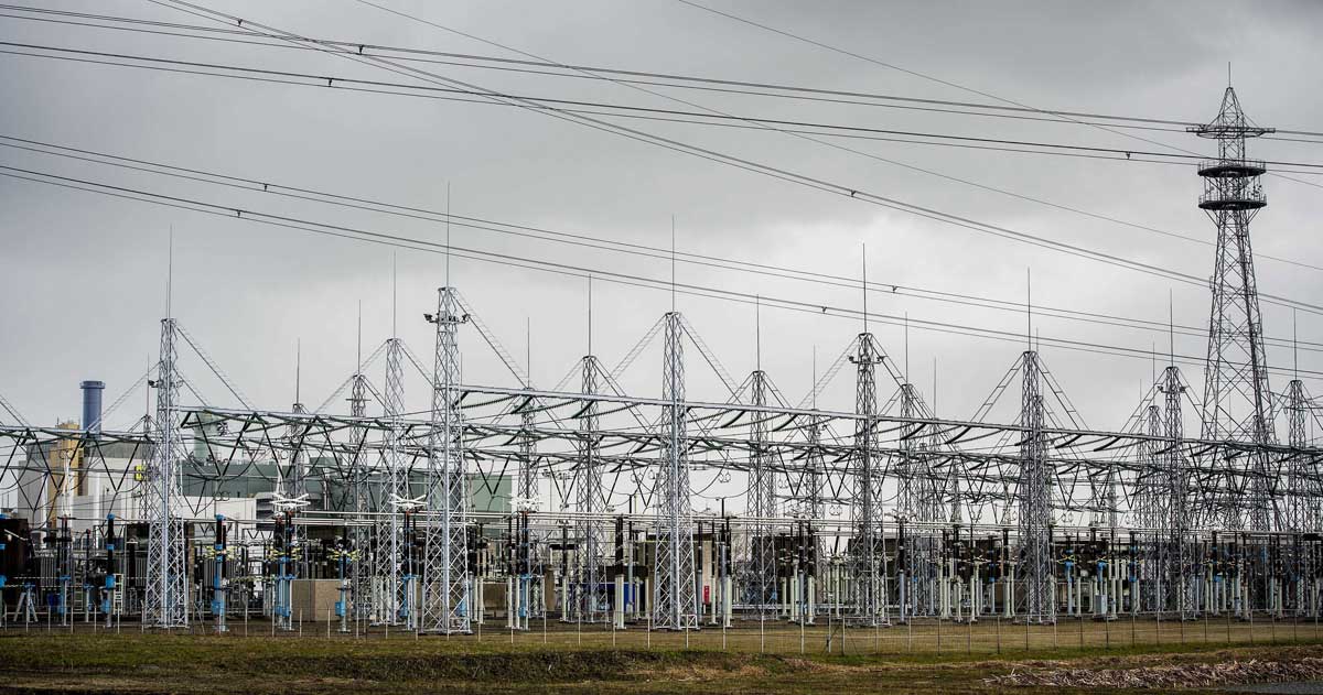 Vista de una central de distribución eléctrica. 