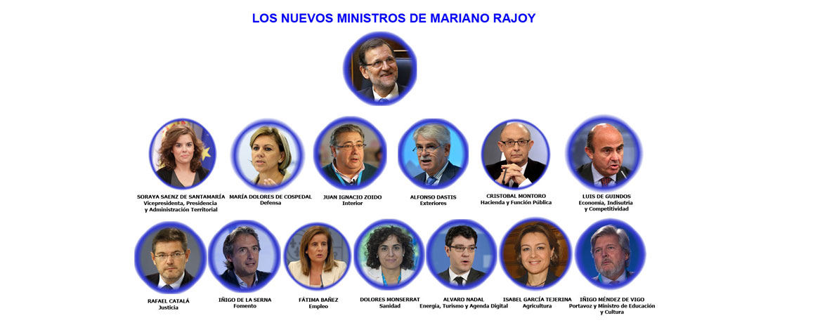Ministros del nuevo Gobierno de Mariano Rajoy