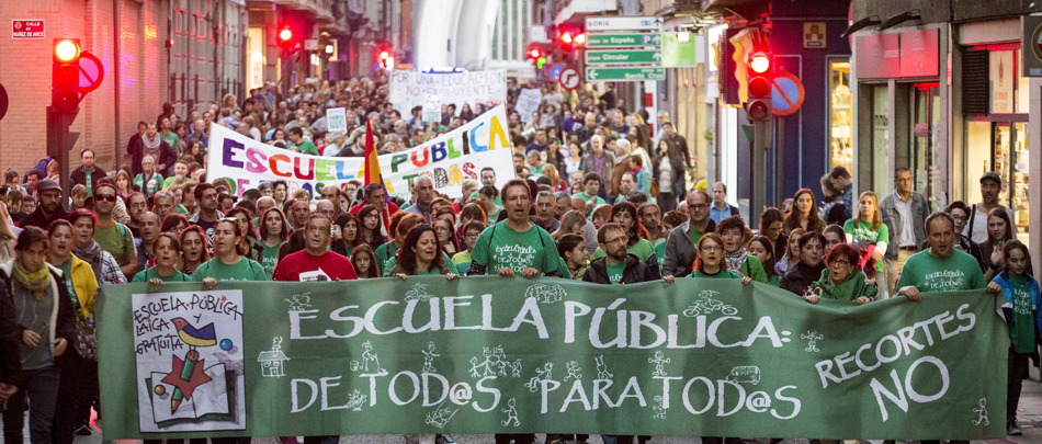 Pancarta de cabecera en una manifestación de una de las huelgas de estudiantes