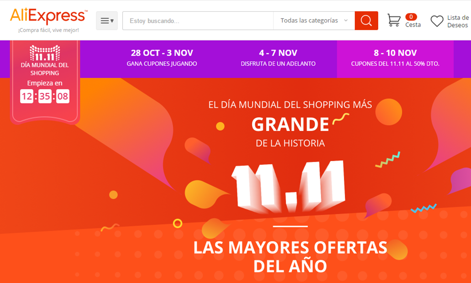 AliExpress es una de las tiendas online que se vuelcan con este 11 del 11. 