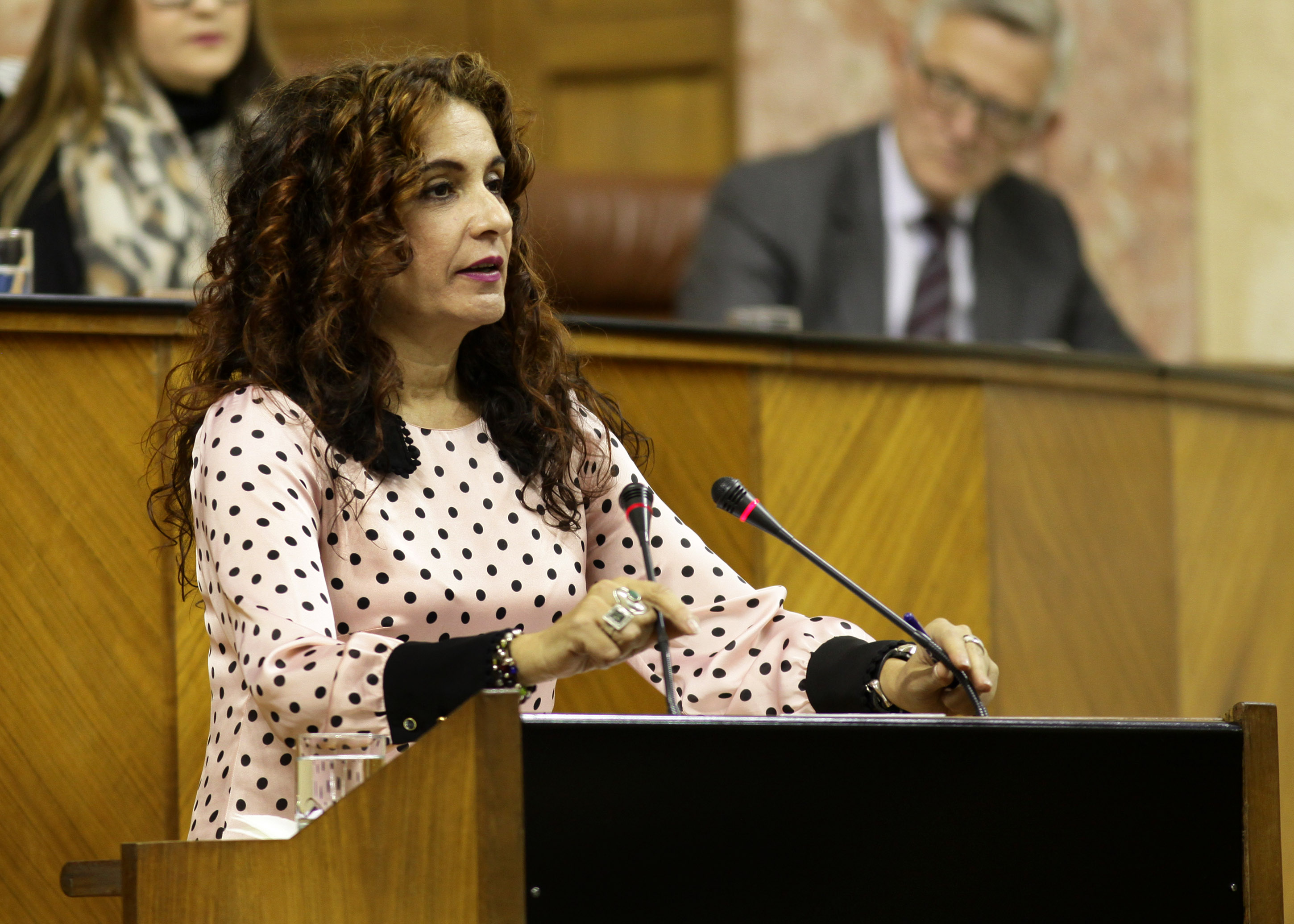 Maria Jesús Montero, consejera de Hacienda y Administración Pública, en el Parlamento.